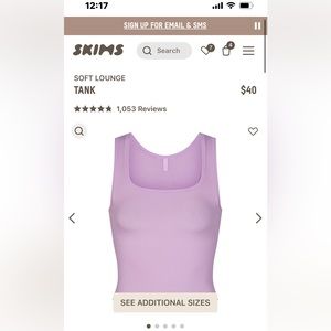 soft lounge rib tank in color sugarplum size large